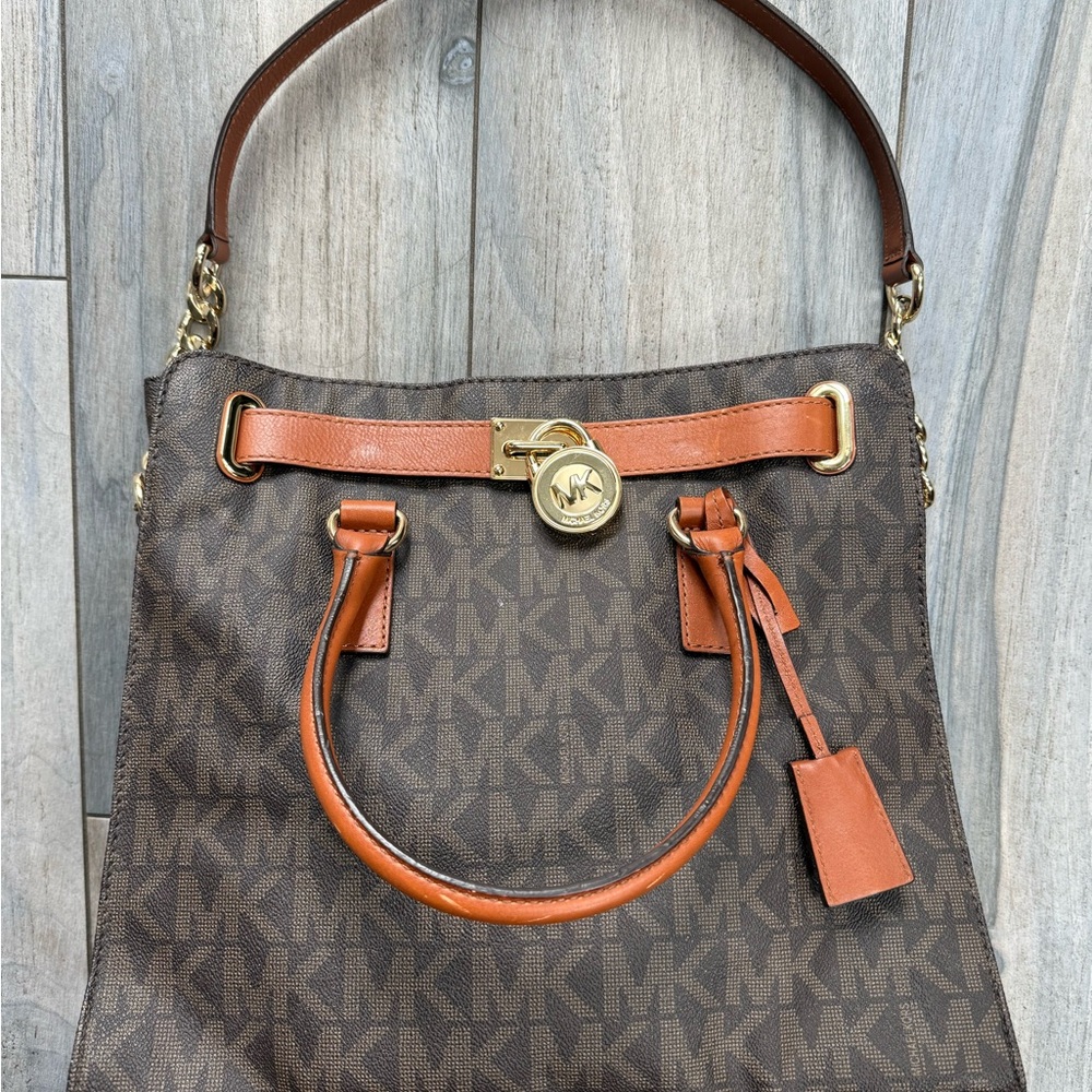 Michael Kors Brown Shoulder Bag with Signature Monogram